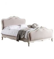 Chic Upholstered Bed in Vanilla White