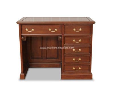 Computer Kneehole Desk with Wooden Top