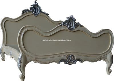 Cream and Silver French Louis Bed