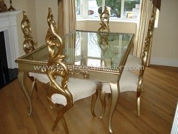 Designer Glass and Mahogany Table