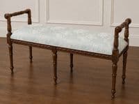 Double Piano Stool with Carved Mahogany Frame