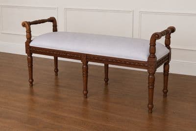 Double Piano Stool with Carved Mahogany Frame