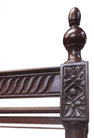 Four Poster Bed with Rattan in Mahogany