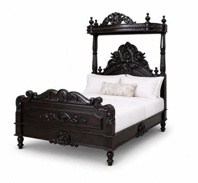 Four Poster Half Tester Bed in Dark Mahogany