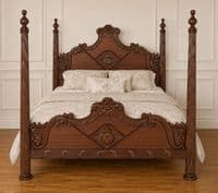 Four Poster Palais Ornate Bed in Mahogany