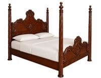 Four Poster Palais Ornate Bed in Mahogany