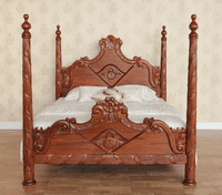 Four Poster Palais Ornate Bed in Mahogany
