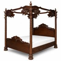 Four Poster Palm Design Bed