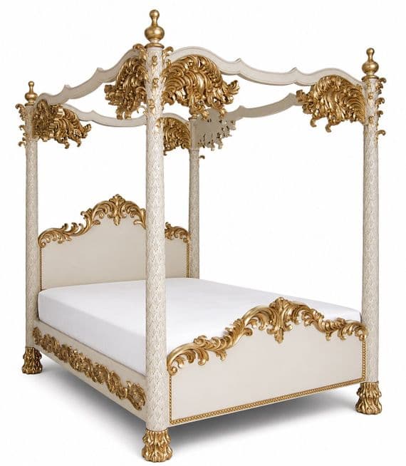 Four Poster Palm Design Bed