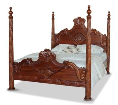 Four Poster Versailles Bed in Mahogany