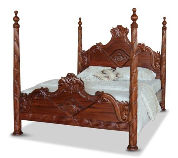 Four Poster Versailles Bed in Mahogany