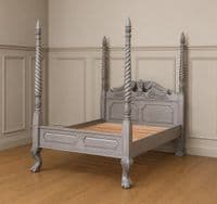Four Poster with Barley Twist Posts in Mahogany