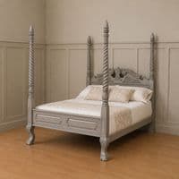 Four Poster with Barley Twist Posts in Mahogany