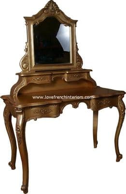 French Dressing Table in Antique Gold