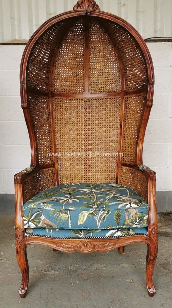 French Porters Chair with Rattan