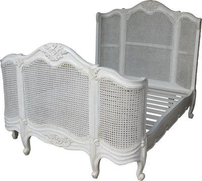 French Rattan Bed with High Footend