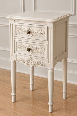 French Rococo Bedside with Fluted Legs
