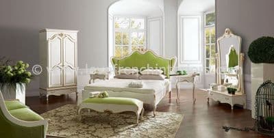 Glamour Bedroom Collection in White and Green