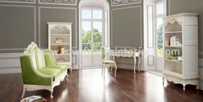 Glamour Living Room Collection in White and Gold