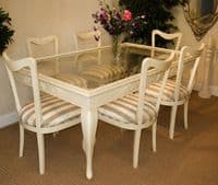 Glass and Mahogany Dining Table