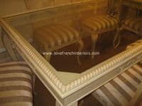 Glass and Mahogany Dining Table
