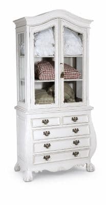 Glass Display Cabinet with Bombe Base
