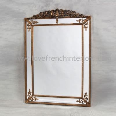 Gold French Crested Mirror