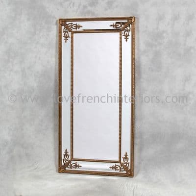 Gold French Tall Slim Mirror