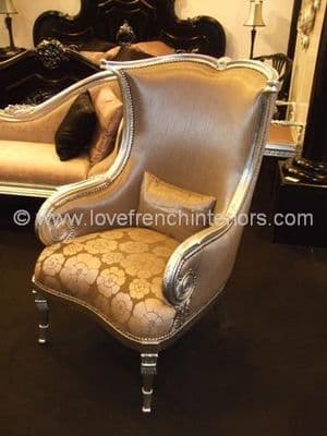 Grandfather Arm Chair with Scrolled Arms