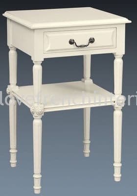 Isabelle One Drawer Bedside in Antique White