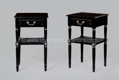 Isabelle One Drawer Bedside in Noir Black