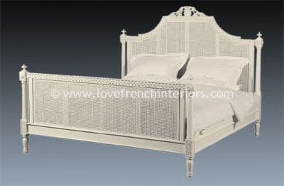 Isabelle Rattan Bed in Antique White