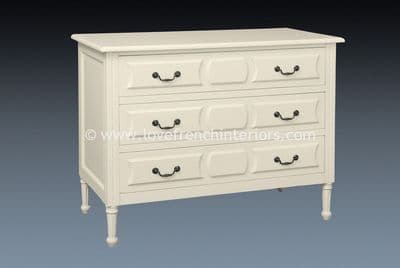 Isabelle Three Drawer Chest in Antique White