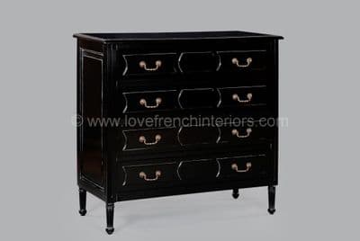 Isabelle Three Drawer Chest in Noir Black