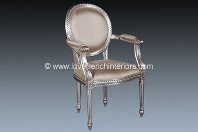 Isabelle Upholstered Chair in Silver Leaf