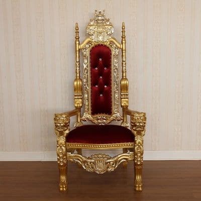 King Lion Throne Chair in Gold