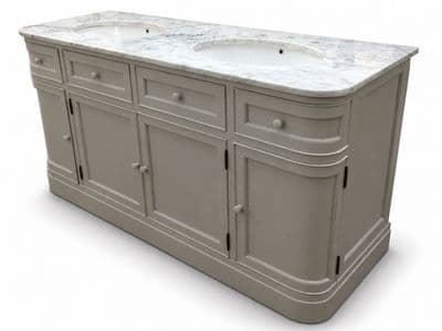 Large Double Vanity Unit with Curved Sides