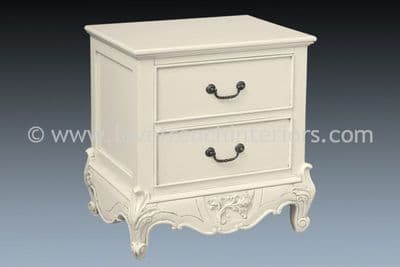 Louis 2 Drawer Bedside in Antique White