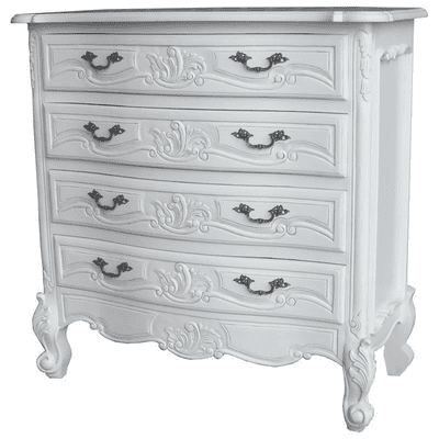 Louis 4 Drawer French Chest in Antique White