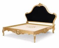 Louis Carved Bed in Gold
