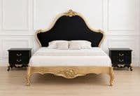Louis Carved Bed in Gold
