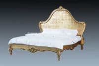 Louis Carved Bed in Gold
