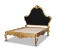 Louis Carved Bed in Gold