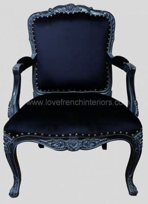 Louis Carver Chair in Noir Black