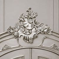 Louis Double Mirrored Armoire in Antique Silver