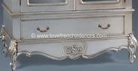 Louis Double Mirrored Armoire in Antique Silver