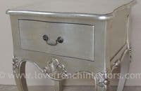 Louis Double Mirrored Armoire in Antique Silver