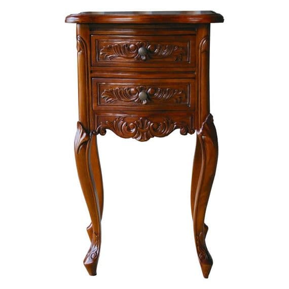 Louis French Bedside Tables in Mahogany PAIR