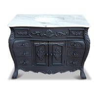 Louis Medium Single Bowl Vanity Unit with Solid Marble Top