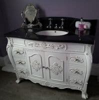 Louis Medium Single Bowl Vanity Unit with Solid Marble Top